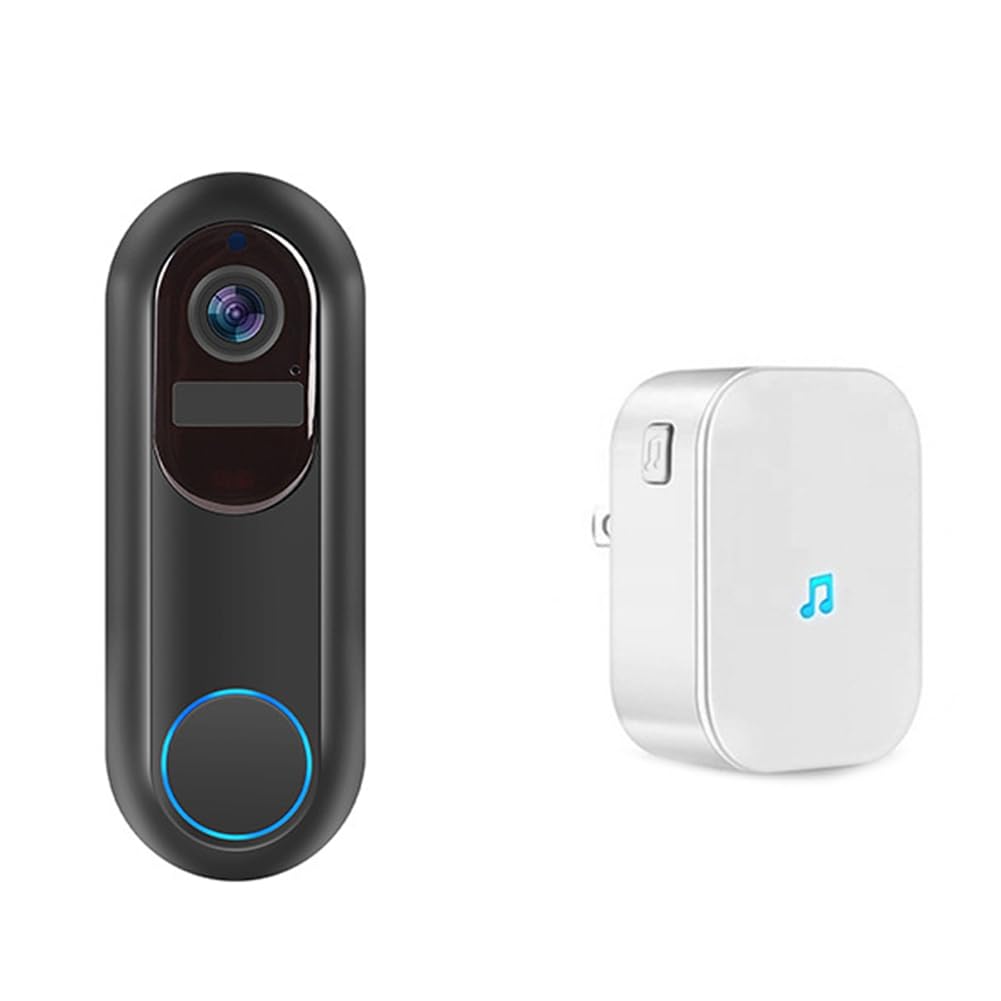 Caméra de porte vidéo 1080p sans fil intelligente avec carillon de maison blanc
