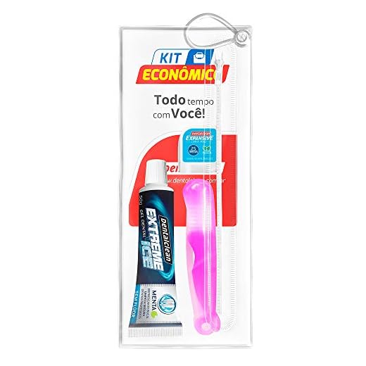 Creme Dental 50g + Escova de Dente + Fio Dental 25m - Ideal para levar na mala, Dentalclean