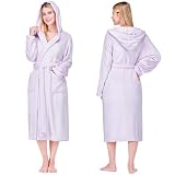 PAVILIA Womens Hooded Fleece Robe, Soft Plush Bathrobe, 2XL/3XL, Lavender