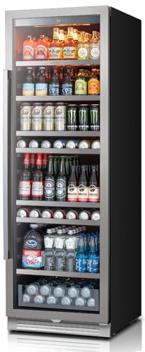 Image of Ca'Lefort Beverage Refrigerator Cooler - 24 Inch Beverage Fridge 381 Can with Glass Door, Built-in or Freestanding Refrigerator with 3 Color LED, Drink Cooler for Soda Beer or Wine (Right-Hinged)
