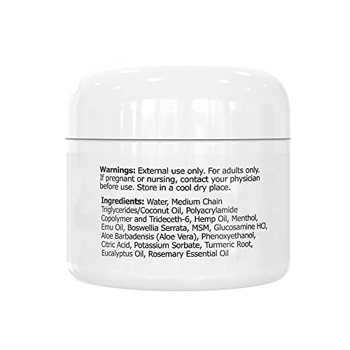 Hemp Cream - Natural Hemp Extract Cream for Back, Joint, and Muscle Support & Soreness. Made in USA with Hemp Oil & Hemp Extract, Turmeric, MSM, and Boswellia - 100% Natural - Image 4
