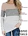 Minthunter Women's Long Sleeve Color Block Cute Shirt Round Neck Casual Tops White