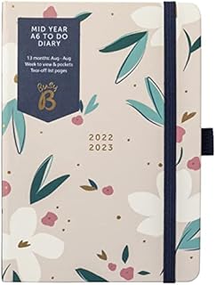Busy B Mid Year A6 To Do Diary August 2022 - August 2023 - Pink Week to View A6 Diary with Notes, Pen Holder and Tear-Out Lists