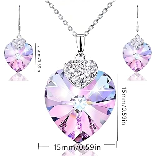 Collar de corazón morado de amatista para lucir en cenas y eventos especiales 2