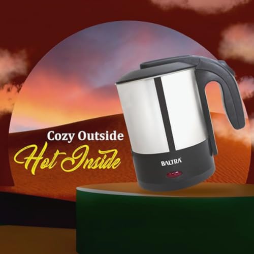Image of BALTRA Dazzle Electric Cordless Kettle 1100W 1L Capacity Cordless Jug | Stainless Steel Body, Automatic Power Off, Concealed Heating Element, Boil Dry Protection, Travel-Friendly, 2 Year Warranty