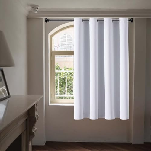 ZXIAOHUI Cortinas Grandes 55 x 150 cm Aislantes Frio y Calor Opacas Blackout Curtains Cortinas Cocina con Ojales Blackout para Comedor, Decoración de Habitación, Blanco
