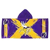 Northwest Minnesota Vikings NFL Cross Out Youth Hooded Micro Fiber Towel 22 x 51 Inches