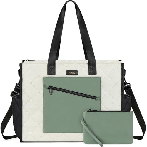 Image of IBFUN Utility Tote Bag with 24 Pockets, Large Teacher Tote for Women with Laptop Compartment, Travel Tote Bag with Zip Top