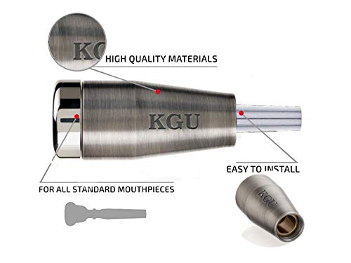 Trumpet Mouthpiece Booster Kgubrass. Custom Made Classic Trumpet Booster Kgu Brushed Silver Plated Color #TOP1