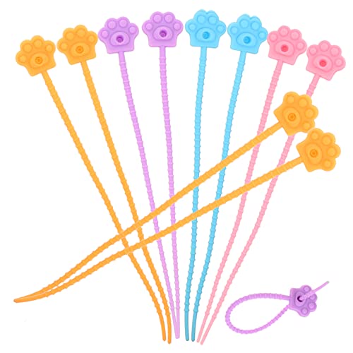 SEWACC 20 piezas Reutilizables Correas de Gestión de Cables de Silicona Tirantes Flexibles para Organización de Escritorio en Casa y Oficina Organizador de Cables Multipropósito Grande Colores Aleatorios
