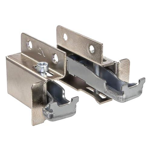 Gedotec Schrankaufhänger Metall Schrank-Aufhängung sichtbar Küchen-Schränke | Tragkraft 100 kg | Stahl vernickelt | Küchenschrank-Halter zum Schrauben | 1 Paar (2 Stück) - Schrankhalter Befestigungen