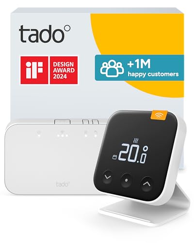 tado Wireless Smart Thermostat X Starter Kit with Bridge X and Stand Boiler and Hot Water Control via App & Smart Speaker (Alexa Siri Google Assistant)