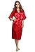 Avidlove Women's Robes Long Classic Satin Lounge Wedding Kimono Nightwear, Red (FBA), Medium