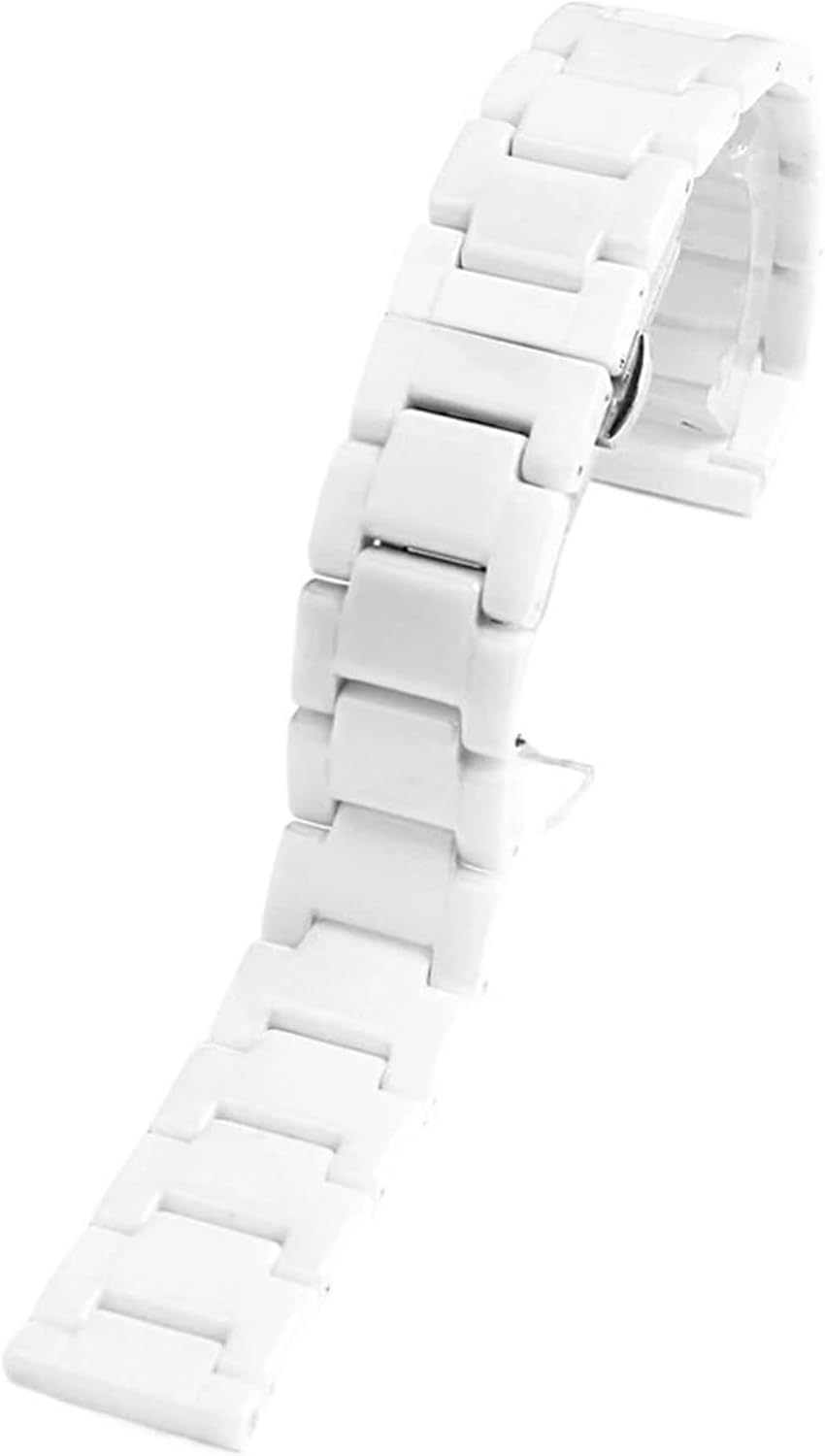 Cinturino per orologio in acciaio inossidabile e ceramica, 18 mm, 20 mm, 22 mm, a sgancio rapido, unisex.
