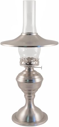 Vermont Lanterns Brass Equinox Hurricane Oil Lamp - 19" Pewter with Shade