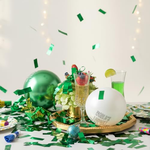 Image of Sumind 200 Grams Green Large Metallic Confetti Rose Glitter Throwable Table Scatter Foil Confetti for Wedding Birthday Party Baby Shower Graduation Christmas Celebrations