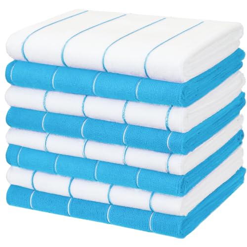 Image of gryeer Microfibre Tea Towels, 45 x 65 cm, Pack of 8, River Blue
