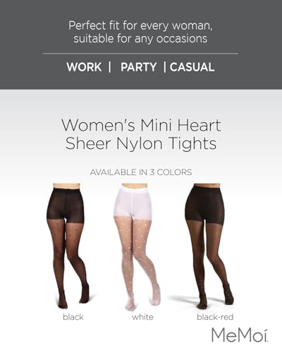 MeMoi Women's Mini Heart Sheer Nylon Tights2