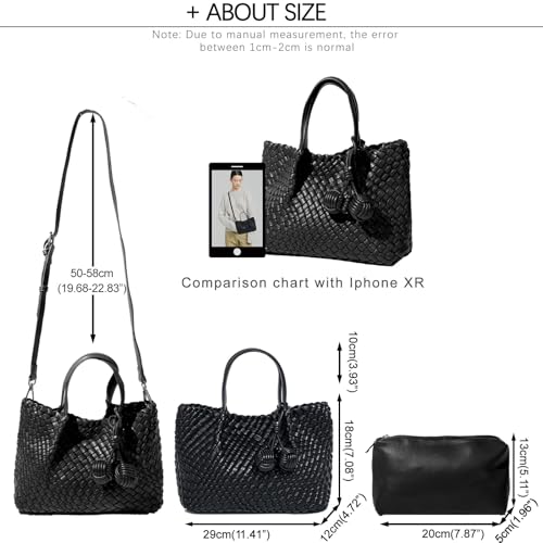 Image of Woven Tote Bag for Women, Hobo Bag for Work, Large Beach Travel Handbags and Purses, Retro Shoulder Bag, Shopping Bag