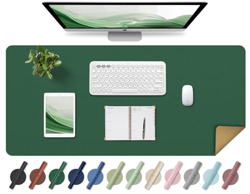 BLESWIN Tapis de Bureau en Cuir, Tapis de Souris Large et Antidérapant, Tapis Protecteur de Bureau Imperméable, Tapis de Bureau pour L'écriture, Tapis Buvard de...