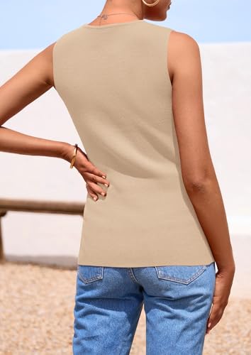 Image of PRETTYGARDEN Women's Sweater Vest Button Down Summer Tank Tops 2026 Sleeveless Knit Vests Fashion Business Casual Outfits