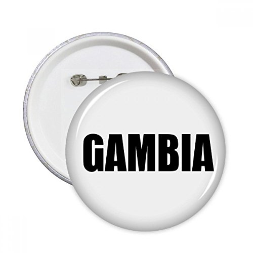 Badge bouton rond Gambie pour décoration de vêtements personnalisée noir