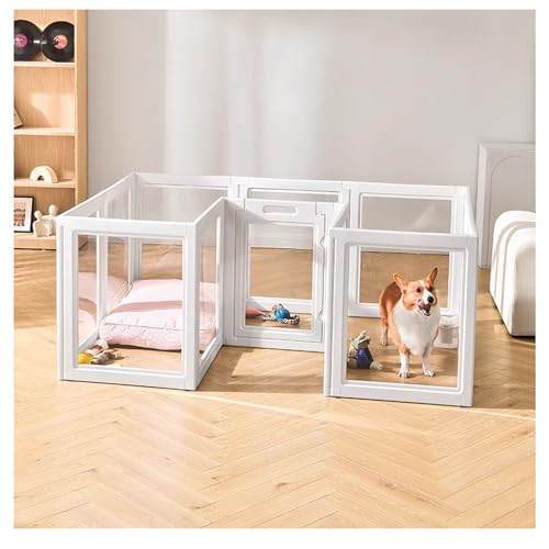 Transparenter Hunde- Laufstall für den Innenbereich, einfach zu installieren und zu entfernen, ideal für kleine Hunde-8