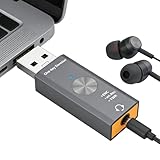External Sound Adapter - USB Audio Converter, Noise Filter with Clear Output, Mini Sounds Device with Plug & Play, Audio Interface, Compact Gadget for Studio Podcast Game Streaming Music Production