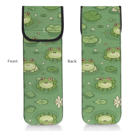 Estuche para plancha y rizador de pelo Cute Frogs Lotus Leaves miniatura 3