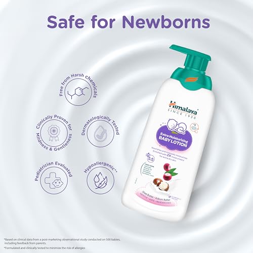 Image of Himalaya Extra Moisturizing Baby Lotion 400ml | with Shea Butter, Olive Oil & Kokum Butter | Intensely moisturizes baby's delicate skin