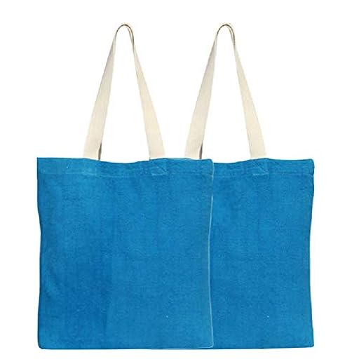 Eono Recycled Cotton Tote Bag, Blue, Pack of Two