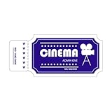 Wand- und Wandaufkleber aus Vinyl Kinotickets, Kinokarten, Filmtheater 28x61.8cm Rückstandslos entfernbar Dunkelblau