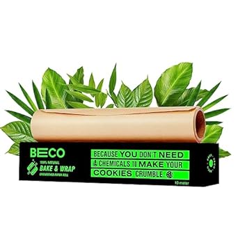 Eco-Friendly Baking & Wrapping Paper, 10 Meter Roll, Pack of 1, 100% Bamboo Pulp & Chemical Free Parchment Paper