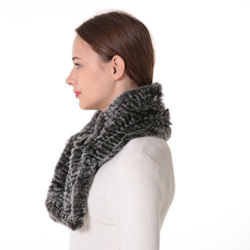 小物 rabbit fur long scarf LVCOMEFF Women Real Rabbit Fur Scarf Natural Brown Color at Amazon