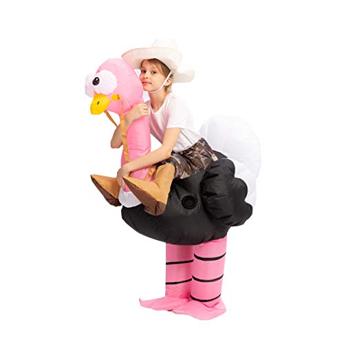 Spooktacular Creations Fantasia inflável de Halloween infantil, montando um avestruz, chapéu infláve