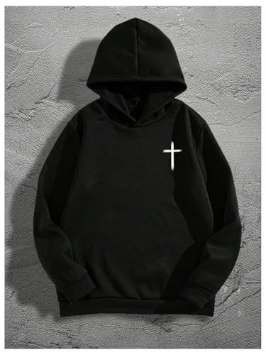 GORGLITTER Men's Cross Graphic Hoodie Y2k Long Sleeve Pullover Sweatshirt2
