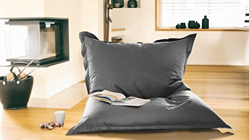 Kinzler S-10119/117 Riesensitzsack, ca. 100x140 cm, Sitzsack Outdoor Indoor, in vielen verschiedenen Farben, mit Innensack, anthrazit