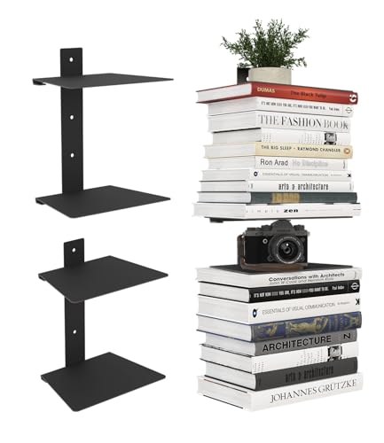 Wawocs Invisible Bookshelf for Wall, 4 Tier Floating Bookshelf Made
