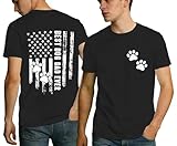 Oxryal Men Dog Dad Shirt Best Dog Dad Ever T-Shirts Dog Lover Tee Paw Print Tops Black