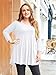 LARACE 3/4 Sleeve Shirts for Women Plus Size Tunic Dressy Top Loose Fit Flare T-Shirt(3X, White)