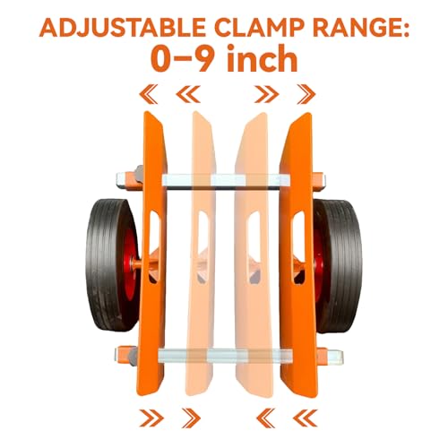 Heavy Duty Panel Dolly 1100 LBS Capacity, Adjustable Clamp Door Cart with 10" Solid Rubber Wheels, All-Terrain Slab Dolly Panel Cart for Drywall Sheets, Wood Panels, Doors, and Heavy Material Handling by Solidraken - Used condition - Image 3