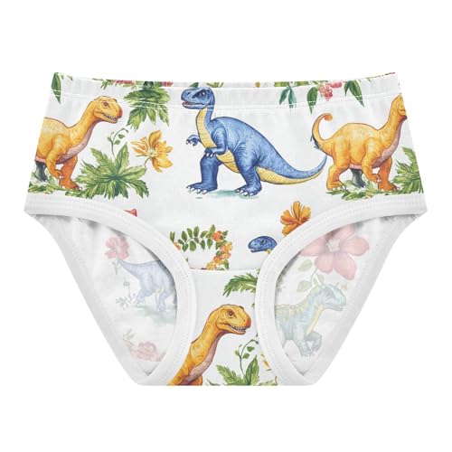 Wusikd Dinosaurs Flower Girls' Underwear Cotton Colorful Girls Briefs Soft Toddler Underwear 2T - Main Image