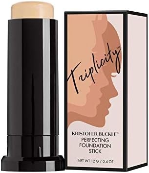KRISTOFER BUCKLE Triplicity® Perfecting Foundation Stick, 0.4 oz. | Primes Skin, Provides Buildable Coverage & Has A Soft Focus Effect | Fair (Warm)