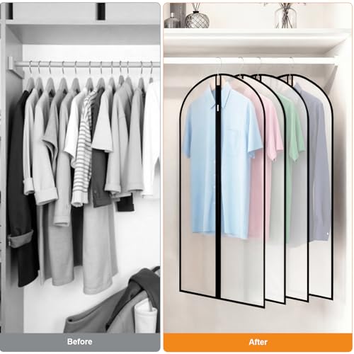 12 Pack Garment Bags 60 * 100cm, 40in PEVA Translucent Garment Covers, Suit Storage Bags, Dress Organizer Bags Used To Protect Shirts, Winter Coats, Jackets - Thumbnail 5