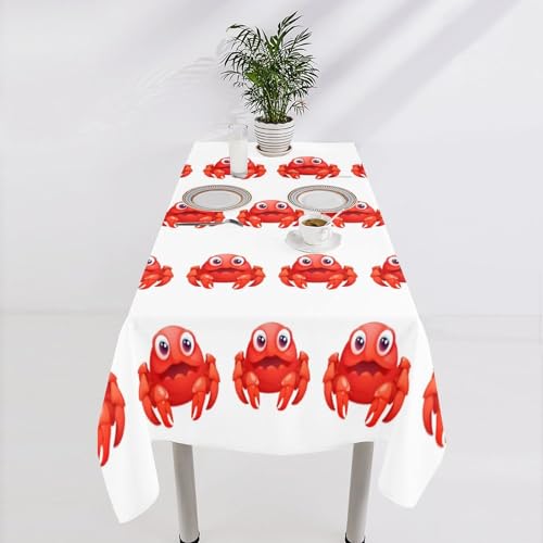 Nappe en lin de style rustique supérieur avec motif crabe brodé