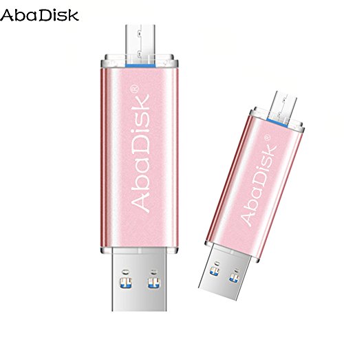 AbaDisk 128GB USB 2.0 Flash Drive Metal Smart Phone Pen Drive Flash Drive For Android Memory Stick Mini Pendrive (128GB, Pink)