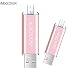 AbaDisk 64GB USB 2.0 Flash Drive Metal Smart Phone Pen Drive Flash Drive For Android Memory Stick Mini Pendrive (64GB, Pink)