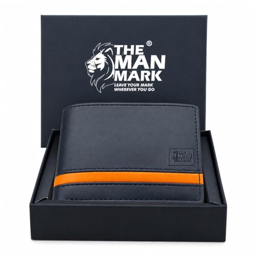 Image of Mens Wallets - Full Grain Original Leather RFID Wallet for Men, 9 Card Slots, 3 ID Windows, Stylish and Secure Card & Cash Holder (Large, Navy Blue)