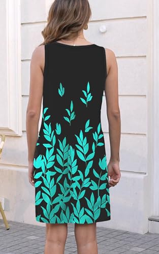 Image of Disamer Womens Summer Dress 2026 Casual Button Down V Neck Sleeveless Boho Floral Beach Sundresses Vacation A-Line Dresses