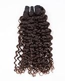 Clytie Raw Short Natural Brown Curly Bundle Human Hair, 5 Years Lasting Tight Curly Bundle Human Hair Dark Brown Real Unprocessed One Donor Virgin Human Hair Deep Curly Weave Sew in Single 10 Inches